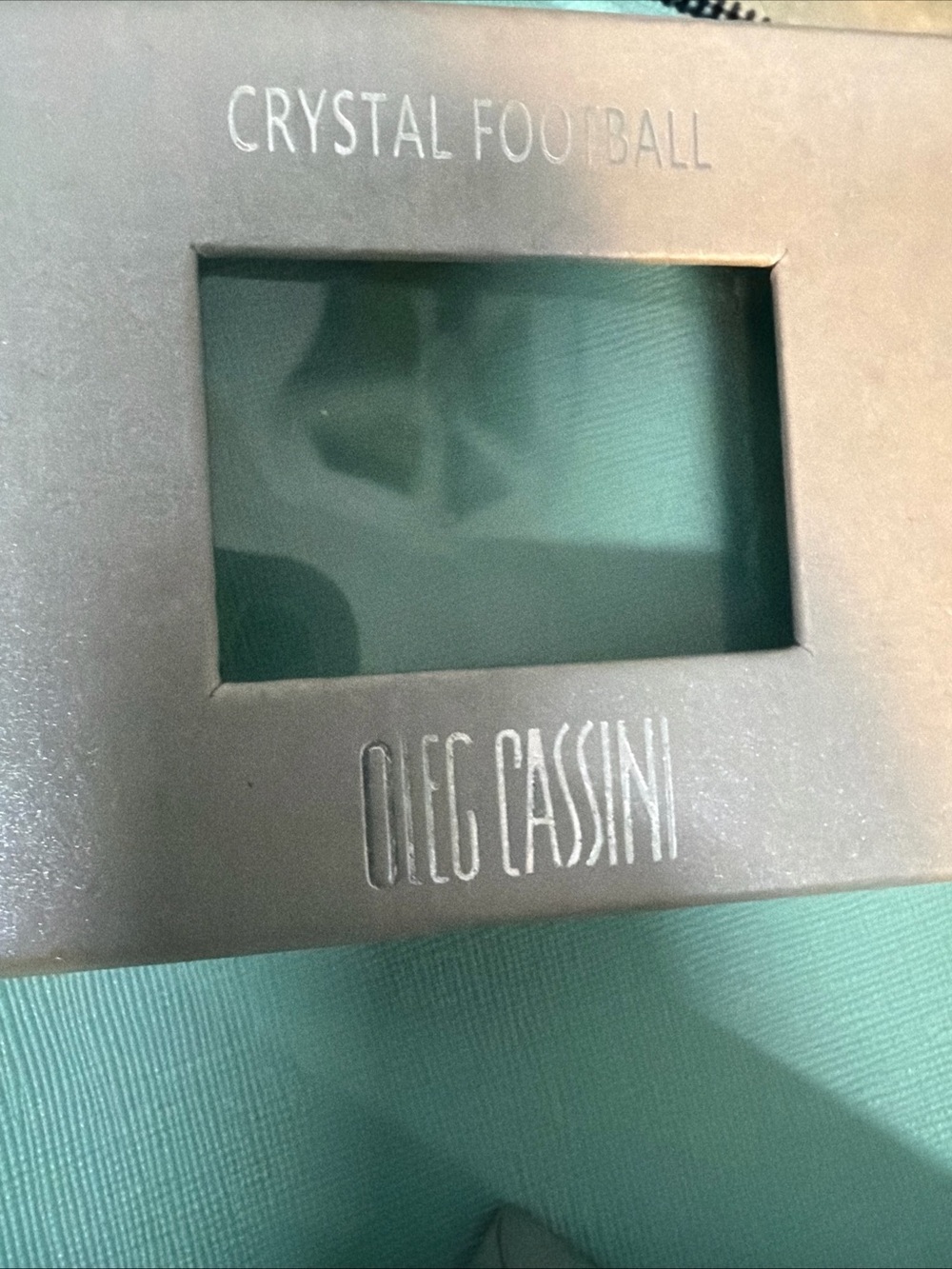 Oleg Cassini  crystal football signed